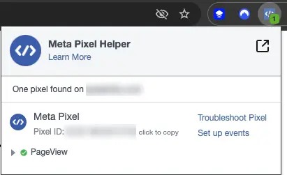 Meta Pixel Helper Chrome extension