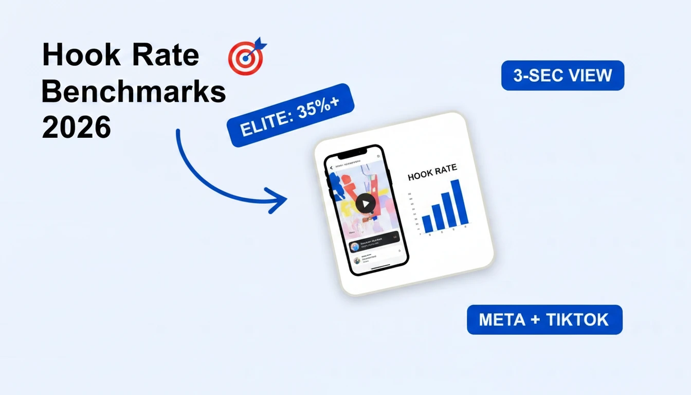 Hook Rate Benchmarks 2026: What Good Looks Like on Meta and TikTok