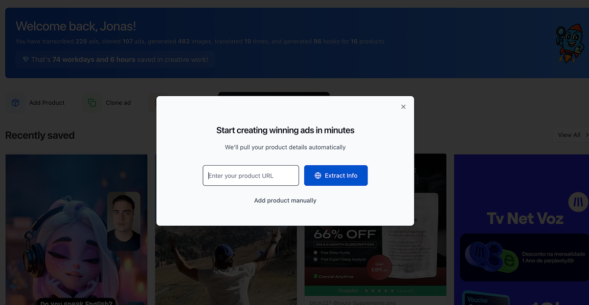 Adding a product