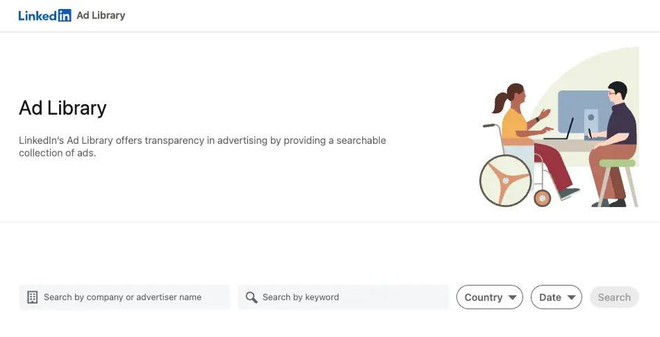 LinkedIn Ad Library interface