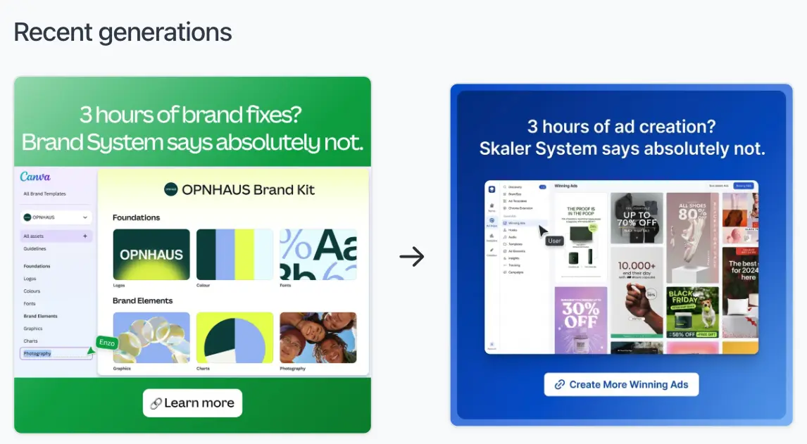 Skaler ad cloning workflow using LinkedIn creative