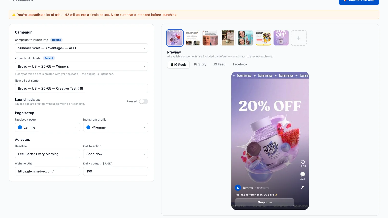 Bulk Ad Launcher for Meta: Launch 100 Facebook Ads in One Click