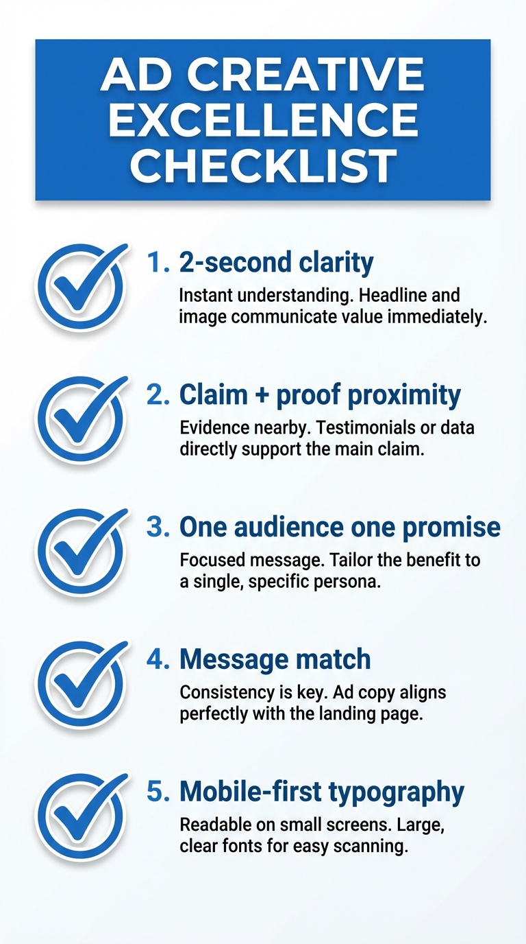 Static ad conversion checklist infographic