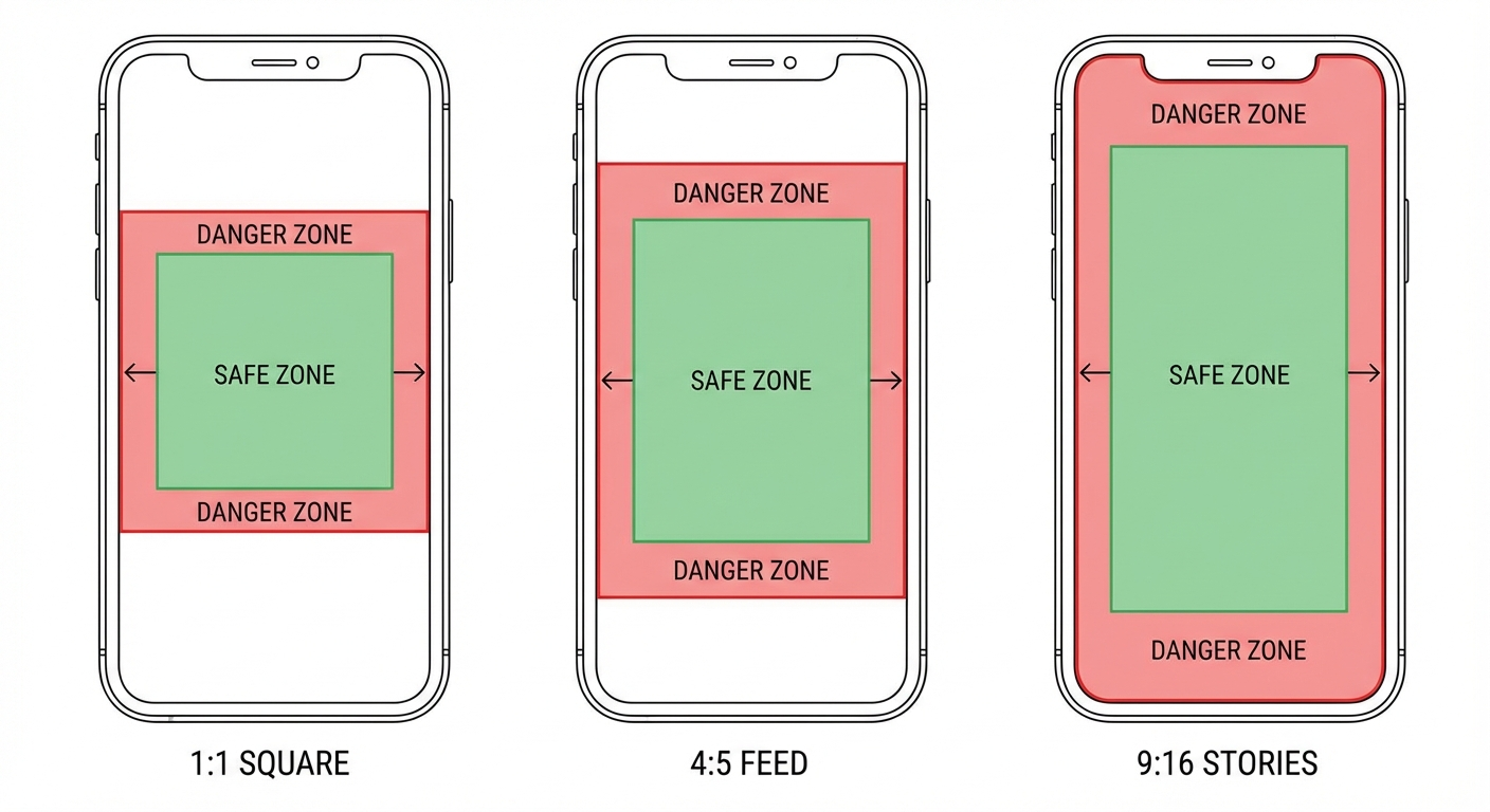 Static ad safe zones and specs diagram