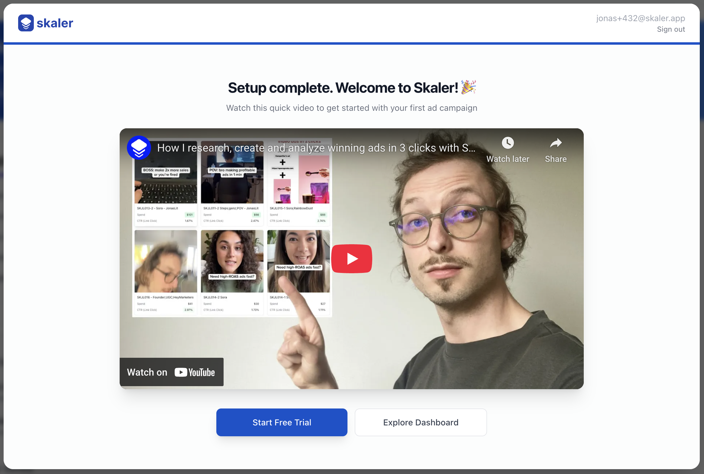 Onboarding welcome screen