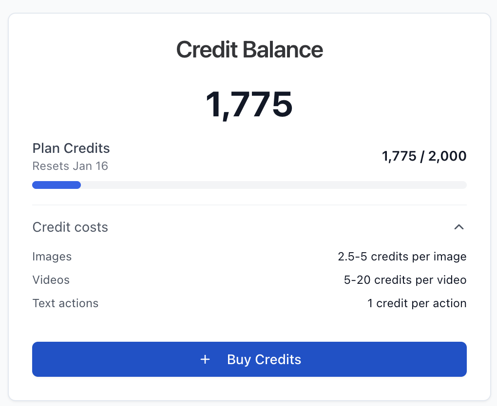 Credit balance card