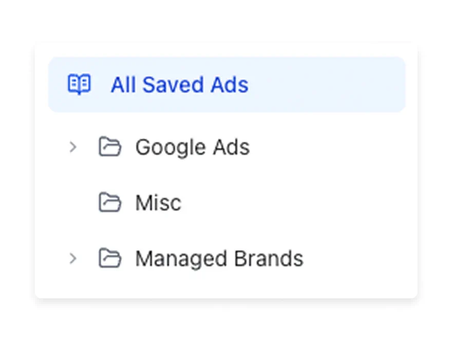 Organize & Collaborate - Skaler feature illustration showing Create boards by platform, theme, funnel stage, or client. Tag and annotate so your team can find an...